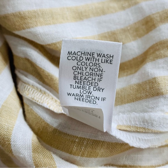 J Jill Love Linen 100% Linen Button Front Shirt Long Sleeve in Sandbar Medium - Picture 10 of 13